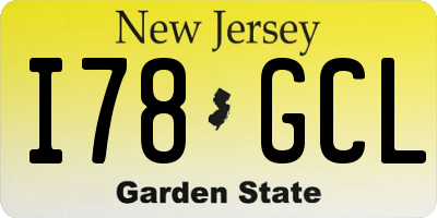 NJ license plate I78GCL