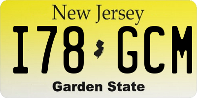 NJ license plate I78GCM
