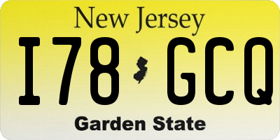 NJ license plate I78GCQ