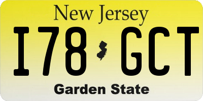 NJ license plate I78GCT