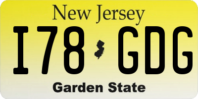 NJ license plate I78GDG