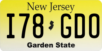 NJ license plate I78GDO