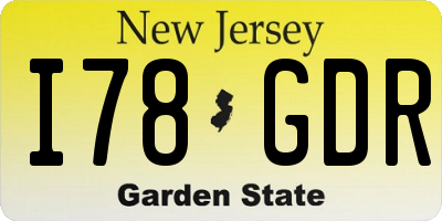 NJ license plate I78GDR