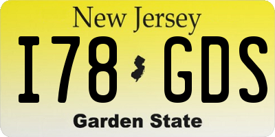 NJ license plate I78GDS