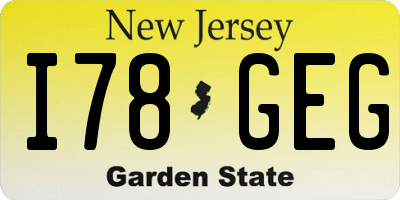 NJ license plate I78GEG