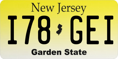 NJ license plate I78GEI