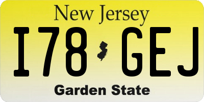 NJ license plate I78GEJ
