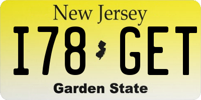 NJ license plate I78GET
