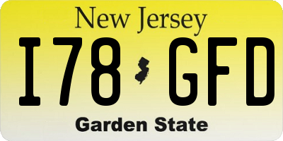 NJ license plate I78GFD