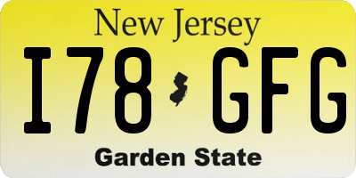 NJ license plate I78GFG