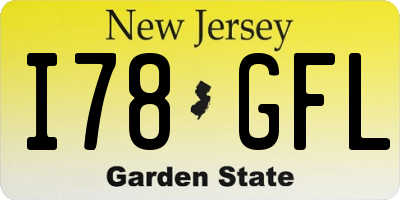NJ license plate I78GFL