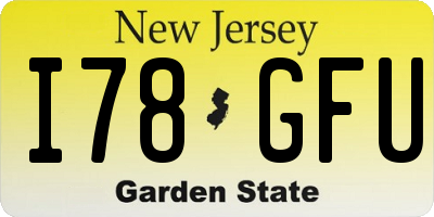 NJ license plate I78GFU