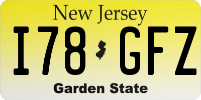 NJ license plate I78GFZ