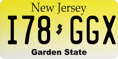 NJ license plate I78GGX