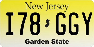 NJ license plate I78GGY