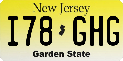 NJ license plate I78GHG
