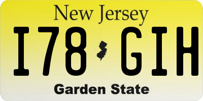 NJ license plate I78GIH