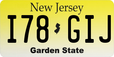 NJ license plate I78GIJ