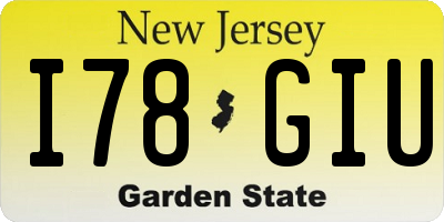 NJ license plate I78GIU