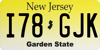 NJ license plate I78GJK