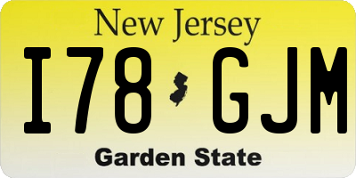 NJ license plate I78GJM