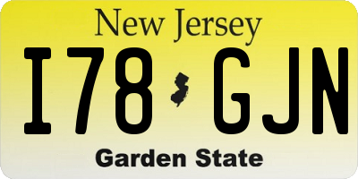 NJ license plate I78GJN