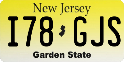 NJ license plate I78GJS