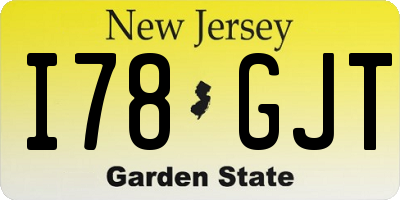 NJ license plate I78GJT