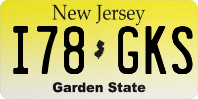 NJ license plate I78GKS