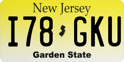 NJ license plate I78GKU