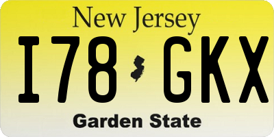 NJ license plate I78GKX
