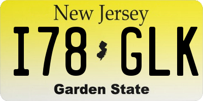 NJ license plate I78GLK