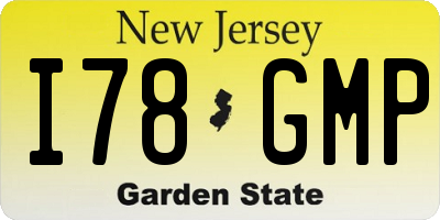 NJ license plate I78GMP