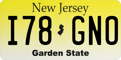 NJ license plate I78GNO
