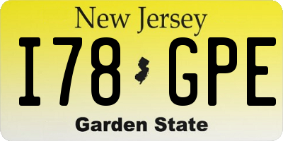 NJ license plate I78GPE