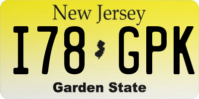 NJ license plate I78GPK