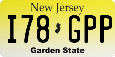 NJ license plate I78GPP
