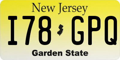 NJ license plate I78GPQ