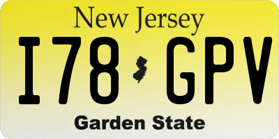 NJ license plate I78GPV