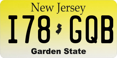 NJ license plate I78GQB
