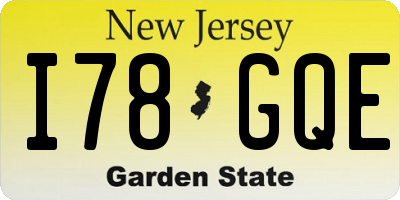 NJ license plate I78GQE