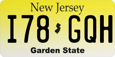 NJ license plate I78GQH