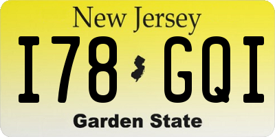 NJ license plate I78GQI