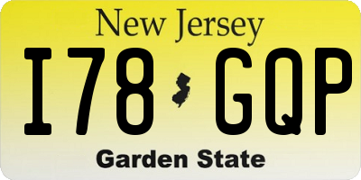 NJ license plate I78GQP