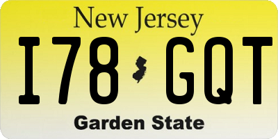 NJ license plate I78GQT