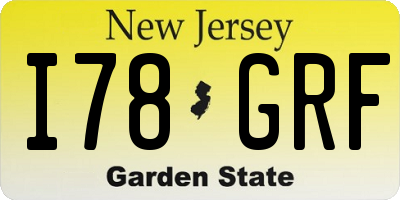 NJ license plate I78GRF