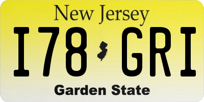 NJ license plate I78GRI