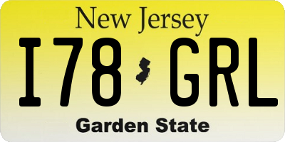NJ license plate I78GRL