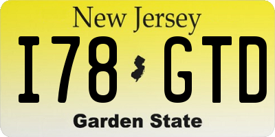 NJ license plate I78GTD