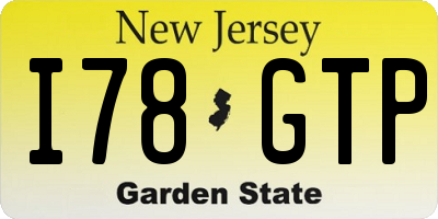 NJ license plate I78GTP